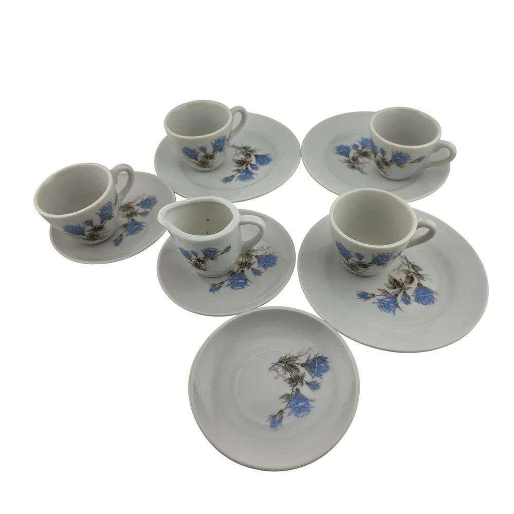 Vintage Porcelain Miniature‎ Tea Set 11pc Made in Japan Incomplete